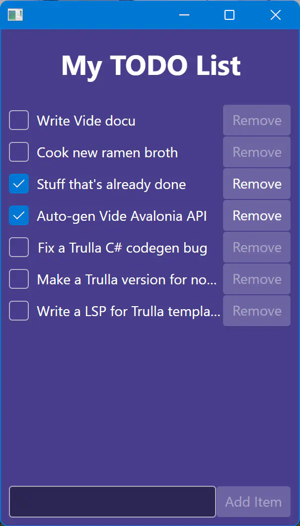 Todo List in Avalonia